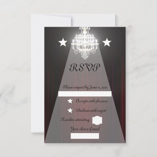 Tarjeta De Confirmación De Asistencia Cortina de teatro (Anverso)