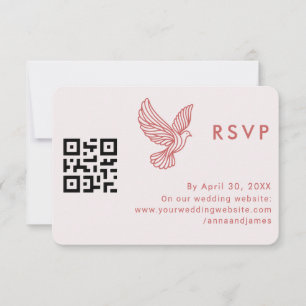 Tarjeta De Confirmación De Asistencia Cotización elegante Minimalista del código QR Boda