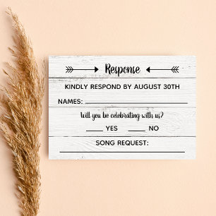 Tarjeta De Confirmación De Asistencia Country Love Western Rustic Response Card