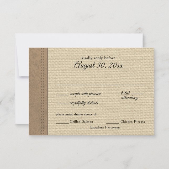 Tarjeta De Confirmación De Asistencia Country Western Rustic Response Card (Anverso)