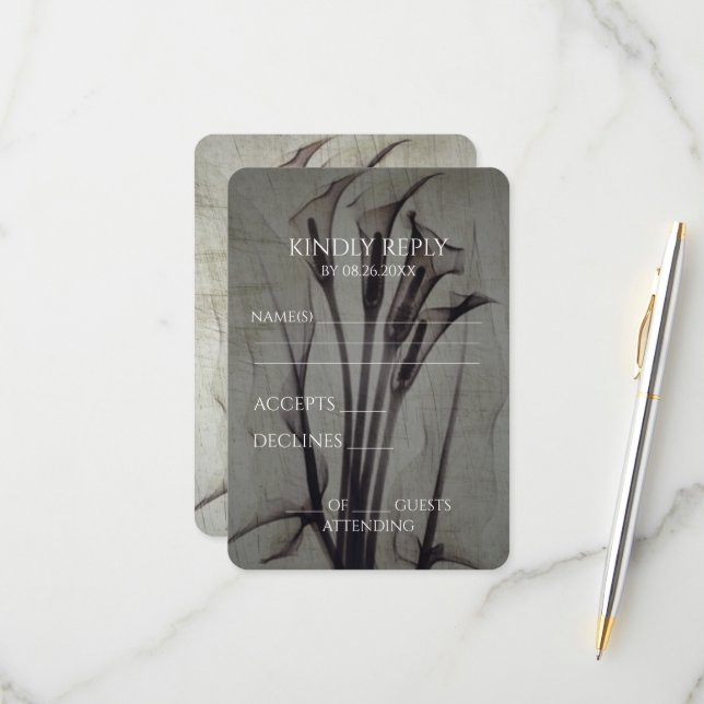 Tarjeta De Confirmación De Asistencia Crea tu propia boda de rayos X Calla Lilies (Anverso/Reverso In Situ)