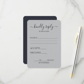 Tarjeta De Confirmación De Asistencia Crea tu propia boda personalizable gris