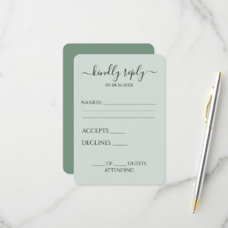 Tarjeta De Confirmación De Asistencia Crea Tu Propia Boda Verde Personalizada