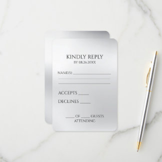 Tarjeta De Confirmación De Asistencia Crea tu propio gris plateado