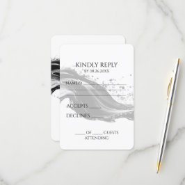 Tarjeta De Confirmación De Asistencia Crea tu propio lápiz de color B&W