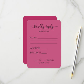 Tarjeta De Confirmación De Asistencia Crea tu propio simple minimal personalizado