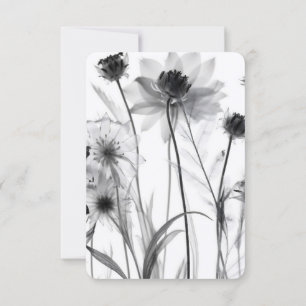 Tarjeta De Confirmación De Asistencia Crea tus propias flores de rayos X B&W de Bonito