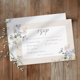 Tarjeta De Confirmación De Asistencia Cream Wildflower Garden Elegant Wedding