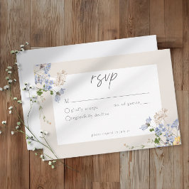Tarjeta De Confirmación De Asistencia Cream Wildflower Garden Elegant Wedding