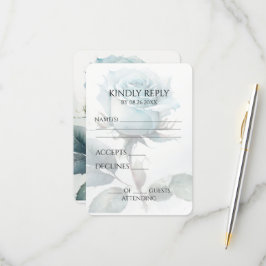 Tarjeta De Confirmación De Asistencia Crear su propio Rosa de acuarela azul