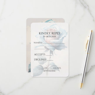 Tarjeta De Confirmación De Asistencia Crear su propio Rosa de color azul de color de agu