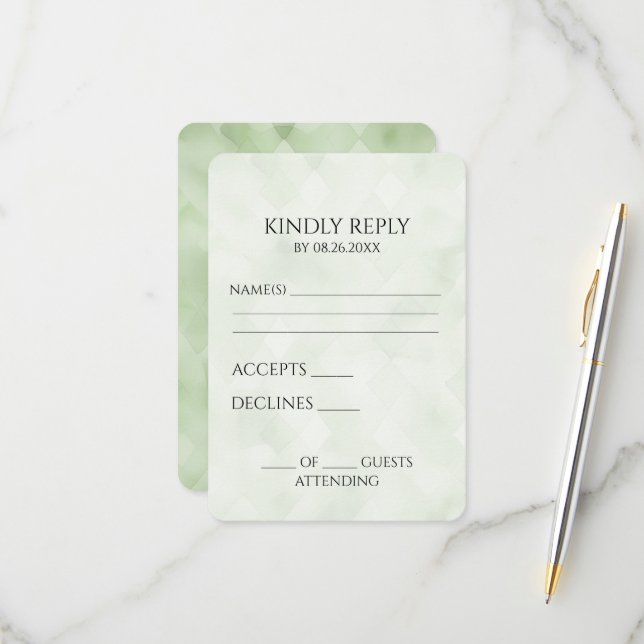 Tarjeta De Confirmación De Asistencia Crear tu propia textura de fondo verde Bonito (Anverso/Reverso In Situ)