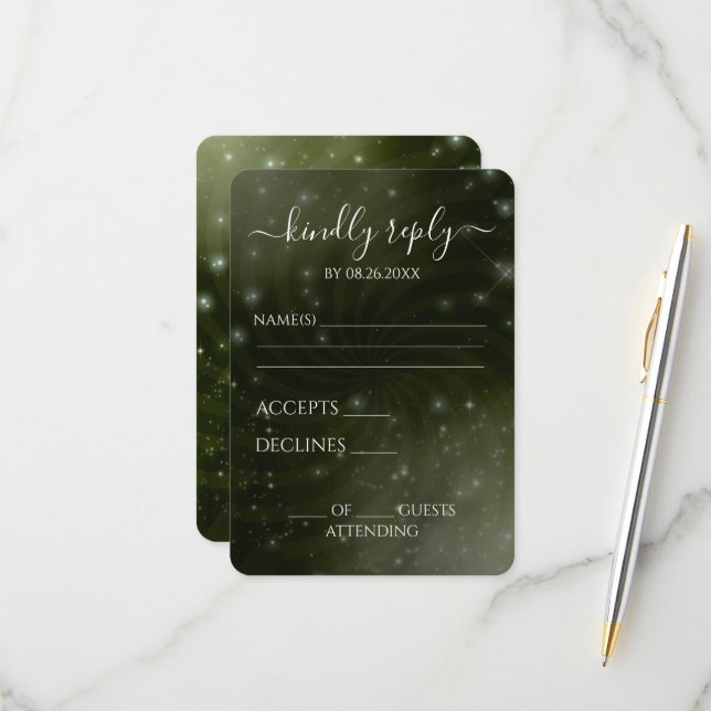 Tarjeta De Confirmación De Asistencia Crear tu propio cielo estrellado espiral (Anverso/Reverso In Situ)