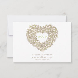 Tarjeta De Confirmación De Asistencia Crema tulipán opción de comida por monograma event