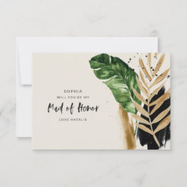 Tarjeta De Confirmación De Asistencia Criada de honor de estilo tropical abstracto moder