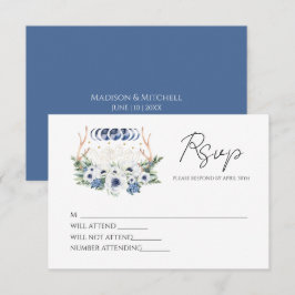 Tarjeta De Confirmación De Asistencia Cristales de Luna Flores Boda Boho Metafísica 
