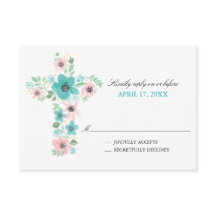 Cruz de Flor de Acuarela Primera Comunión Sagrada