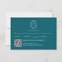 Tarjeta De Confirmación De Asistencia Cuento Elegante Vintage Azul | Tradicional & Códig