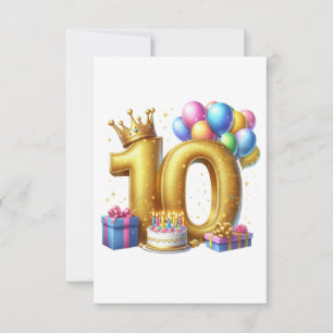 Tarjeta De Confirmación De Asistencia Cumpleaños dorado 10