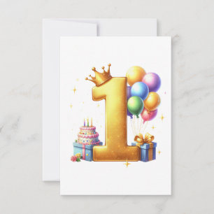 Tarjeta De Confirmación De Asistencia Cumpleaños dorado primero