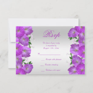 Tarjeta De Confirmación De Asistencia Cumpleaños floral de petunias elegante y hermoso