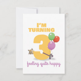 Tarjeta De Confirmación De Asistencia Cumplo tres años feliz