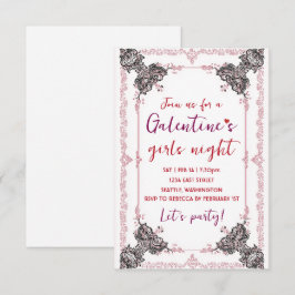 Tarjeta De Confirmación De Asistencia Custom Galentine Party Invitation