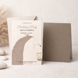 Tarjeta De Confirmación De Asistencia Cute Hedgehog Birthday Invitation
