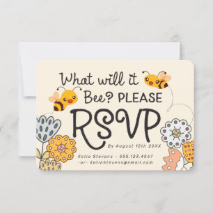 Tarjeta De Confirmación De Asistencia Cute lo que será para revelar Baby Shower