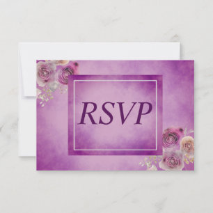 Tarjeta De Confirmación De Asistencia Cute Purple Floral