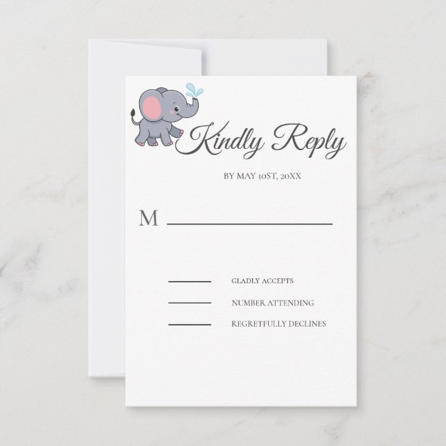 Tarjeta De Confirmación De Asistencia Cute Safari, vegetación animal, ducha de bebé (Anverso)