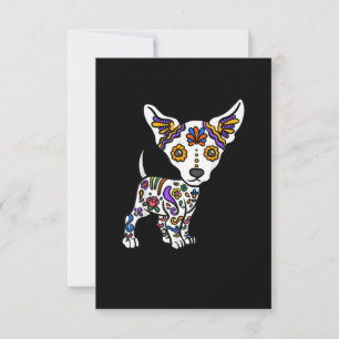Tarjeta De Confirmación De Asistencia Cute Sugar Skull Chihuahua