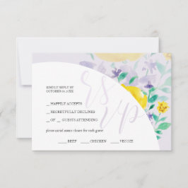 Tarjeta De Confirmación De Asistencia Cuto Lilac Azul Verde Floral acuarela