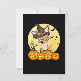 Tarjeta De Confirmación De Asistencia Dabbing Chihuahua Dab Dance Funny Dog Halloween
