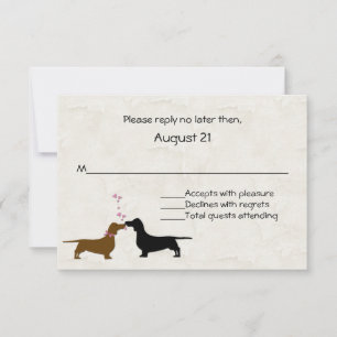 Tarjeta De Confirmación De Asistencia Dachshunds Personalizado Marfil Wedding Tarjeta RS