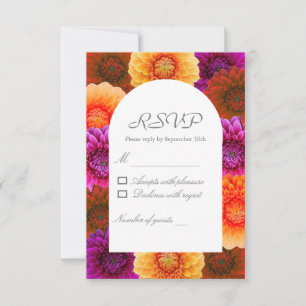 Tarjeta De Confirmación De Asistencia Dahlia Autumn Boda Floral