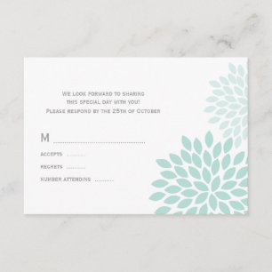 Tarjeta De Confirmación De Asistencia Dahlias Boda