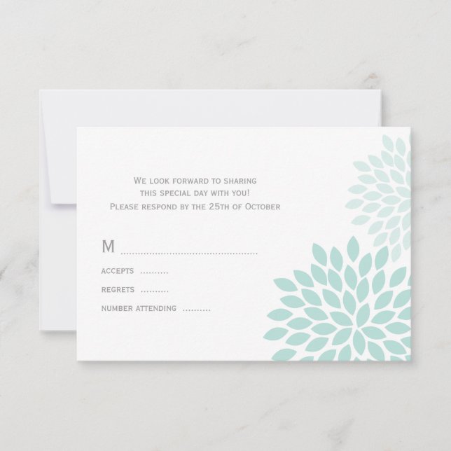 Tarjeta De Confirmación De Asistencia Dahlias Boda (Anverso)