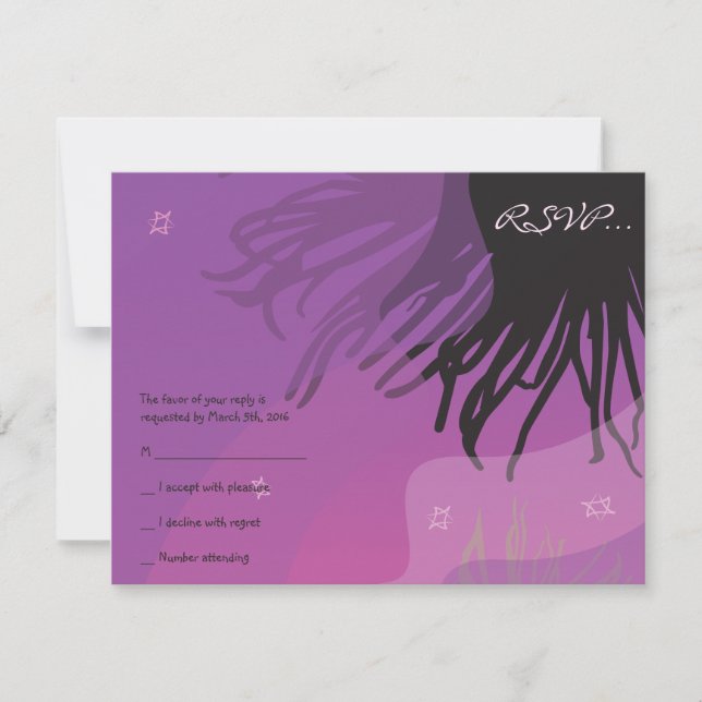 Tarjeta De Confirmación De Asistencia DANCING DOLPHINS Bat Mitzvah Reply Card-Pink (Anverso)
