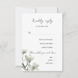 Tarjeta De Confirmación De Asistencia Dark Sage Green Botanical Wedding