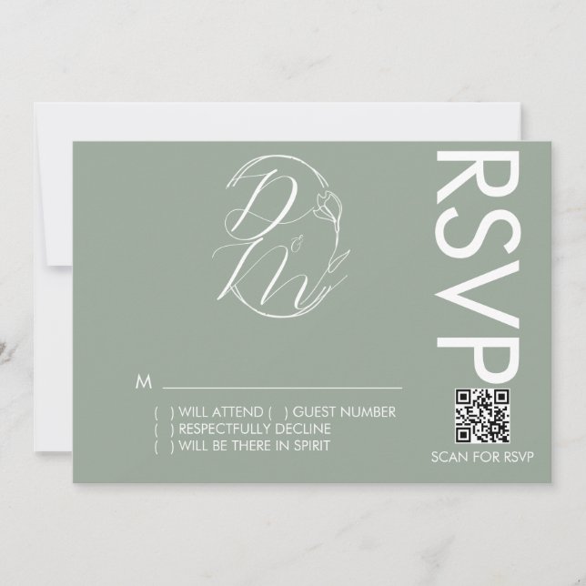Tarjeta de confirmación de asistencia de boda con  (Anverso)
