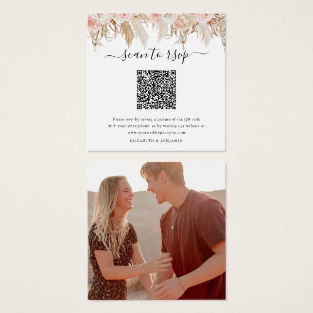 Tarjeta de confirmación de asistencia de boda con  (Anverso y reverso)