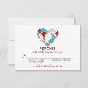 Tarjeta de confirmación de asistencia de boda con 