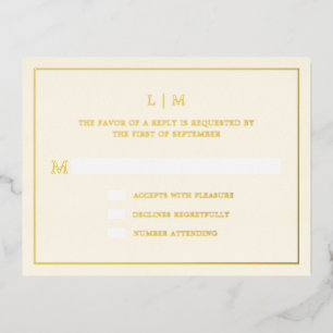 Tarjeta de confirmación de asistencia de boda con 