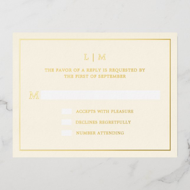 Tarjeta de confirmación de asistencia de boda con  (Anverso)