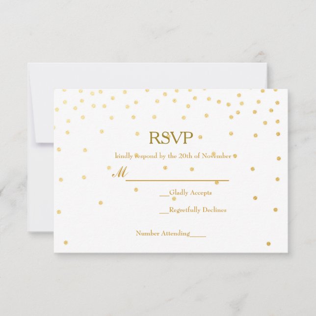 Tarjeta de confirmación de asistencia de boda con  (Anverso)
