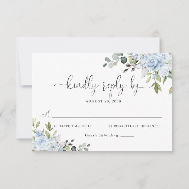 Tarjeta de confirmación de asistencia de boda flor (Anverso)