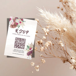 Tarjeta de confirmación de asistencia de boda flor