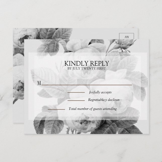 Tarjeta de confirmación de asistencia de Isabella  (Anverso / Reverso)