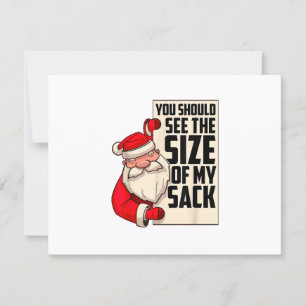 Tarjeta De Confirmación De Asistencia Deberías Ver El Tamaño De Mi Funny Sack Santa Chr